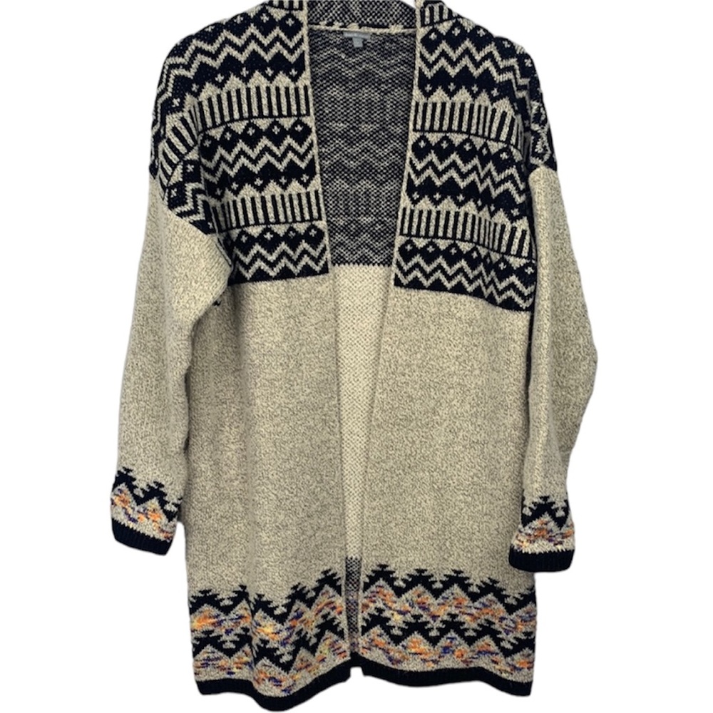 Charlotte Russe Aztec Southwestern Print Open Front Sweater Cardigan Size Large